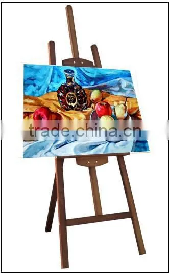 in stock 1.45m brown pine wood painting display easel wholesale