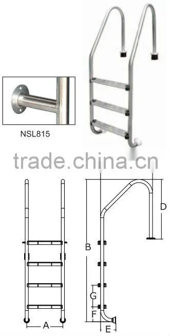 Manufacturer factory supply stainless steel 304# pool ladder