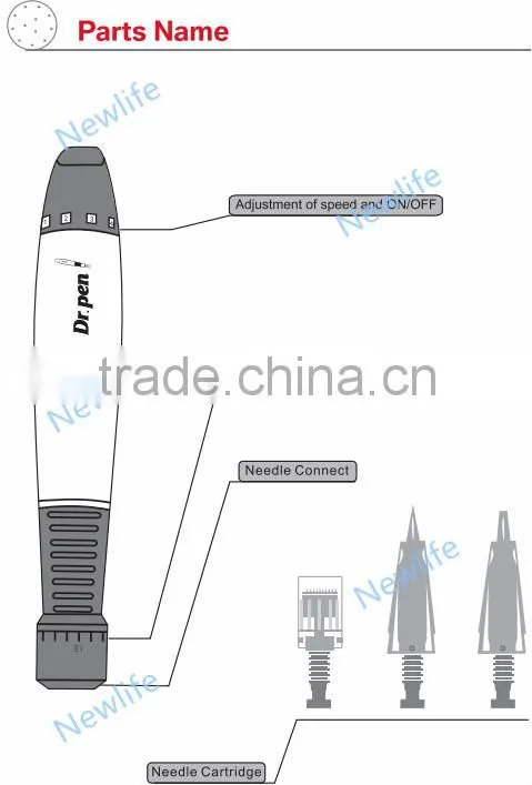 NL-EDP03 adjustable cartridges electric needle roller dermapen stamp roller medical derma pen (CE)