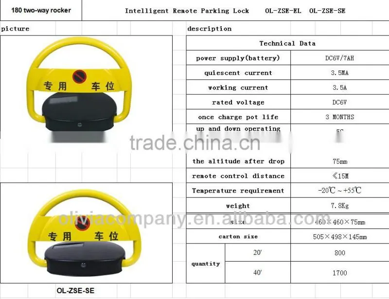 Remote D Control Car Parking Lock