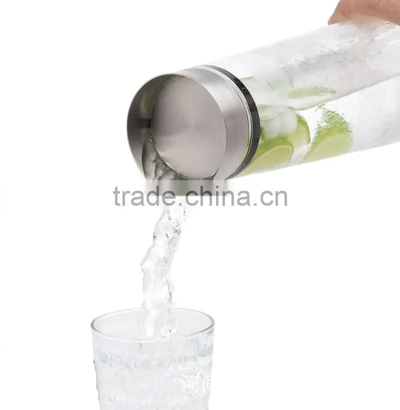 35 Oz Glass Drip-free Carafe with Stainless Steel Silicone Flip-top Lid, Glass Water Pitcher, Glass Fridge Carafe, Ice Tea Maker