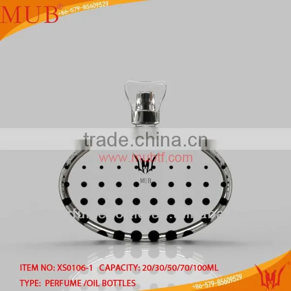 20/30/50/70/100ml Newest Design Elegant Clear Glass Oval Perfume Bottle For Women