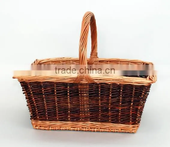 Unpeeled wicker fire basket for sale