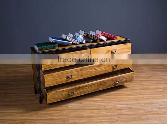 Metal And Wood Antique TV Cabinet , Vintage TV Stand