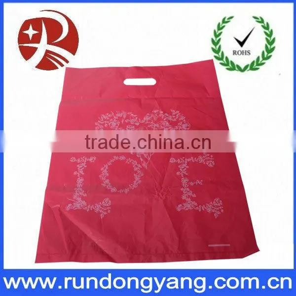 silvery colored plastic die cut bags for packing dress