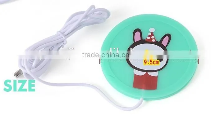 Supply fashion Small drunk doll Silicone USB electric heating keep warm dish / insulation mat