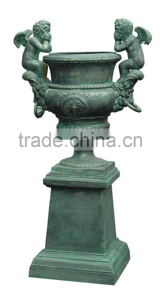 Alibaba assurance antique cast iron garden urns HS-P-375