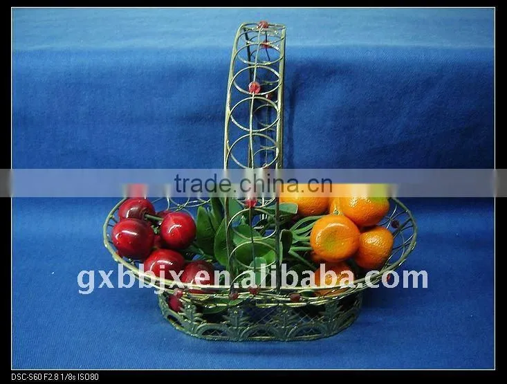 Rust egg shaped wire decorative with red pearl storage decorative baskets for wedding