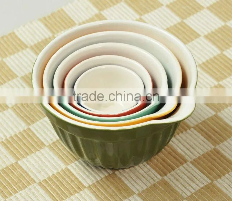 5pcs Stoneware batter bowl