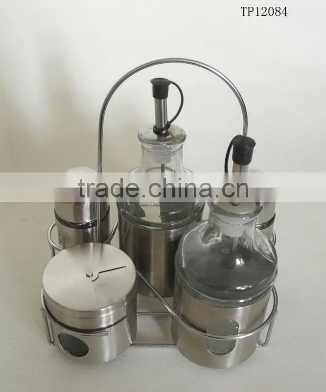 SS lid kitchen condiment sets for oil and spice