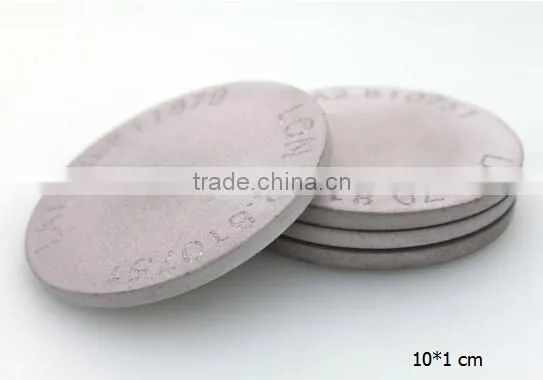 4 set Engraved Concrete Coasters with cork back