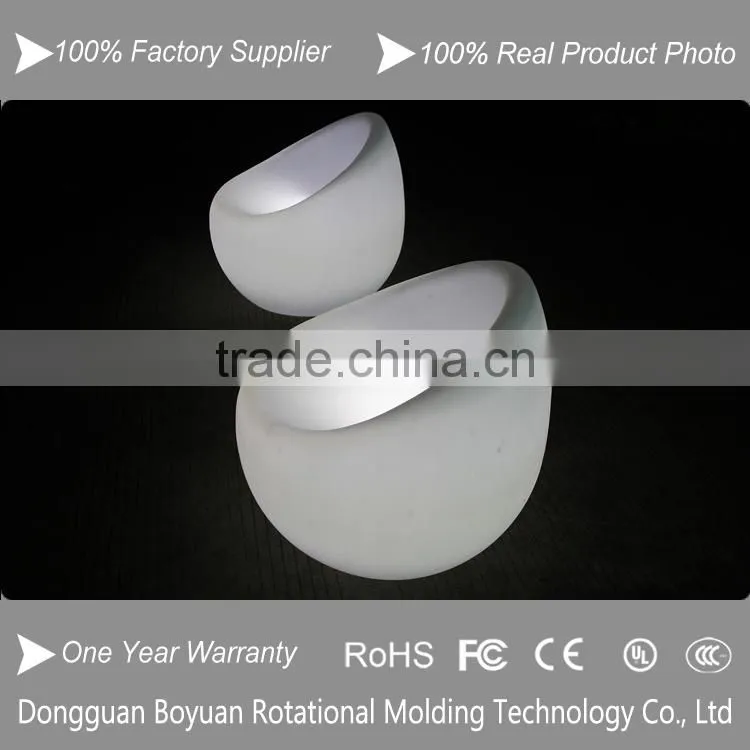 Plastic led chair/led furniture/long led sofa with leather