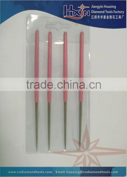 Round Diamond Needle Files with rubber shank