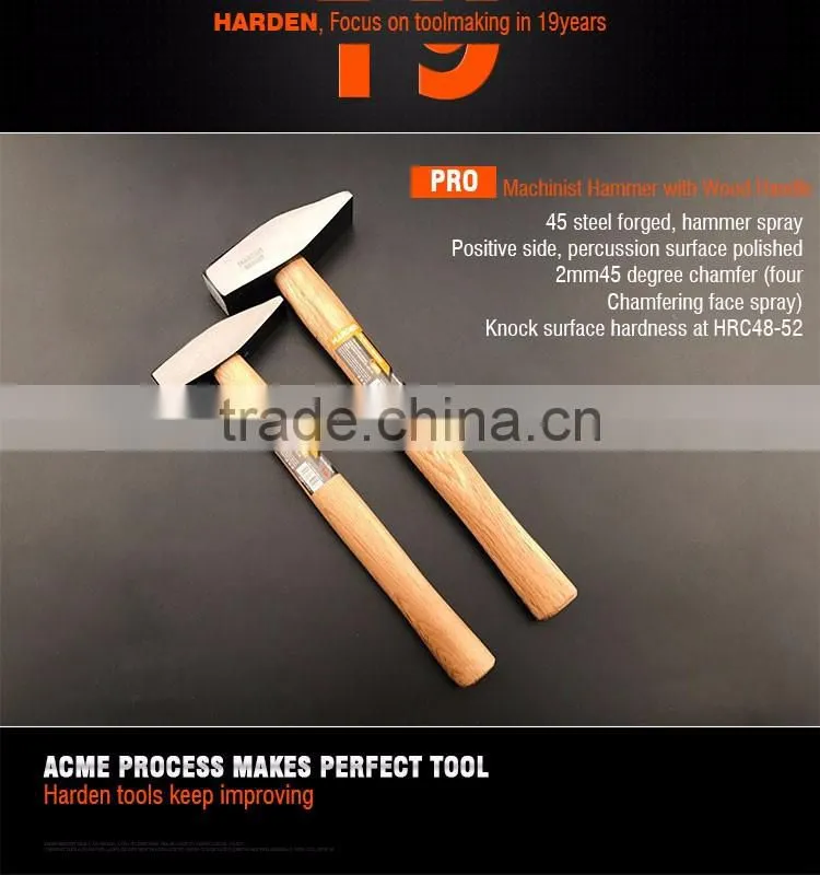 Machinist Hammer With Wood Handle