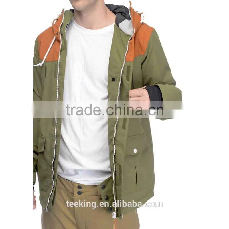custom 100%polyester waterproof snowboard jacket