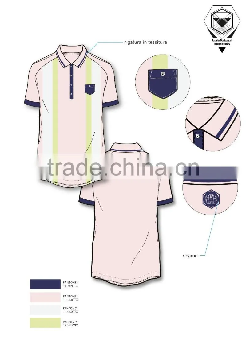 Italy Design services for men's fashion strip Polo Shirt ODM