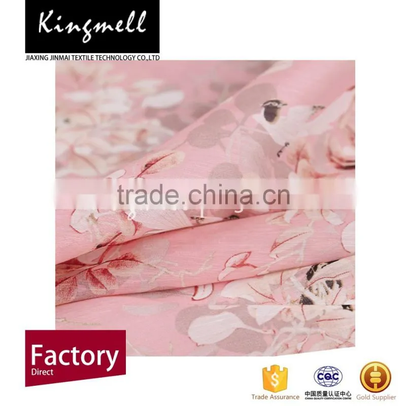 Custom digital printed silk linen blend fabric China Wholesale