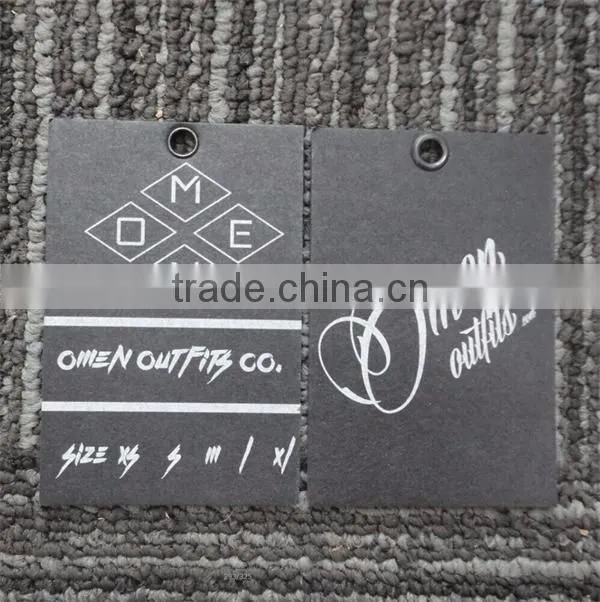 2017 China hot sale high quality black cardboard paper jeans Hang Tags