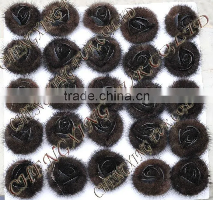 CX-A-25B Garment Decorated Ladies Genuine Mink Fur Fashion Brooch Pin