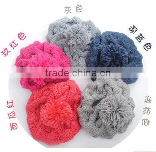 fashion computer knitted beret hats in white majored producer factory