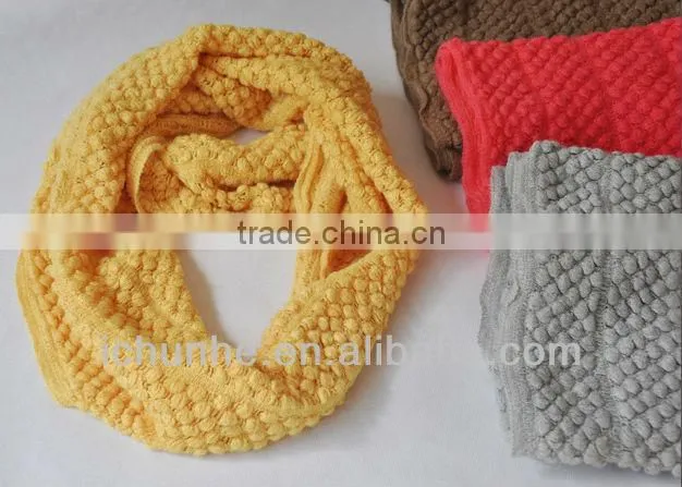 various girls fashion plain color knitted round neck warmer scarf