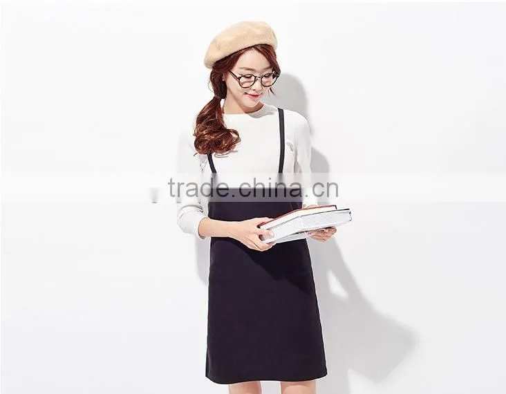 Female black thin buttock braces skirt with elastic bag