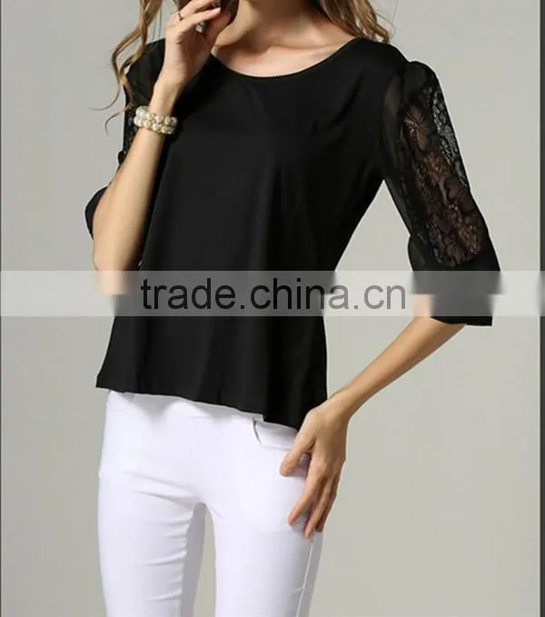 European and American style large size look slim chiffon fashion summer latest loose t shirt