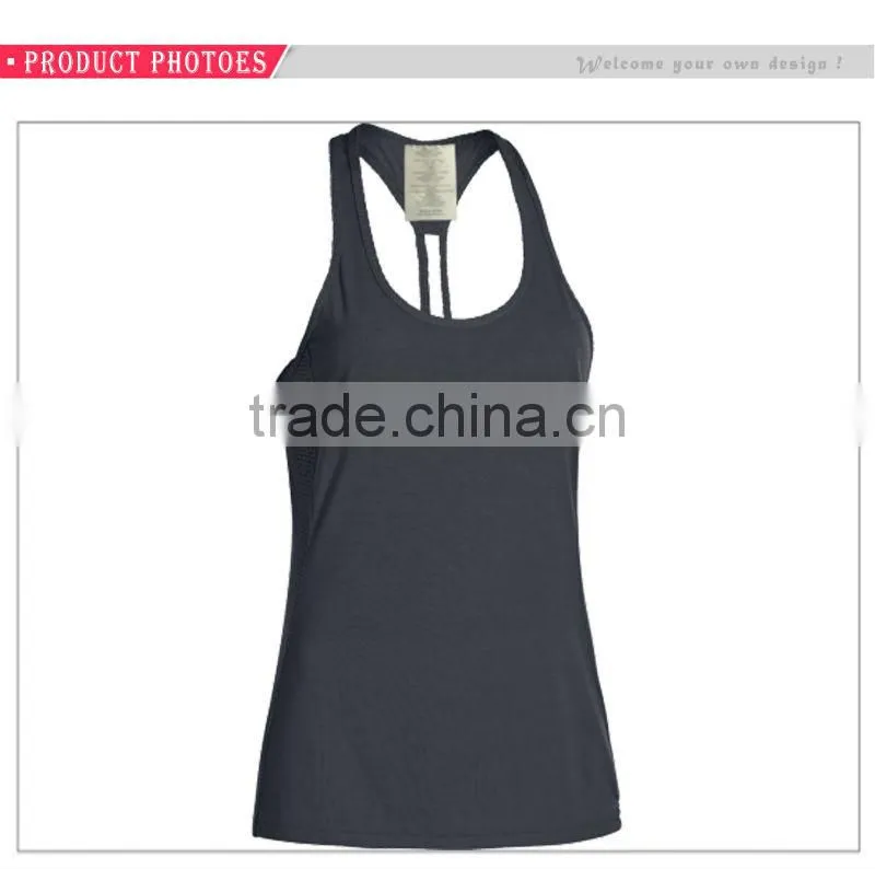 Back mesh dri fit workout stringer tank top women gym tank top