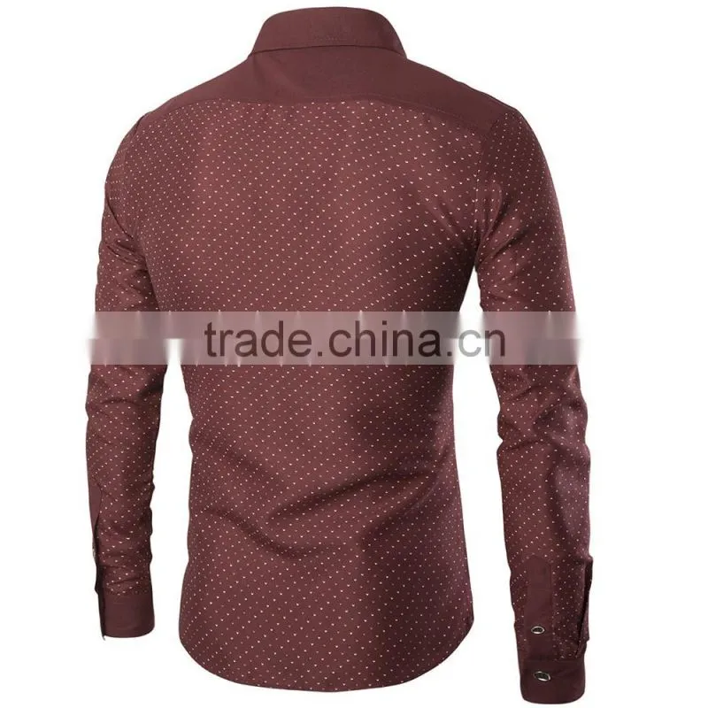 Dot printing long sleeve shirts for men