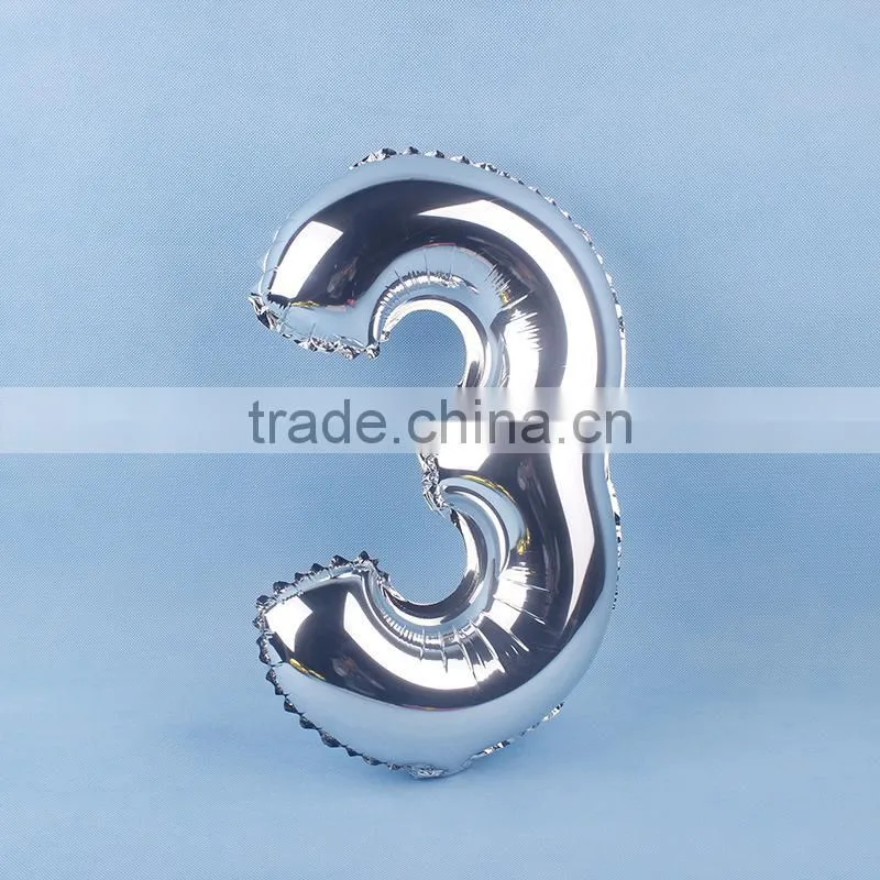 40 inch gold silver color foil number balloons for party decoration