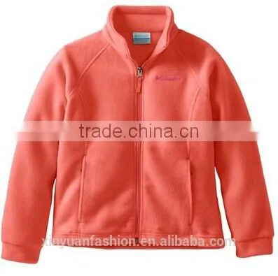 2014 hot sale long girl orange polar fleece blanket coat jacket