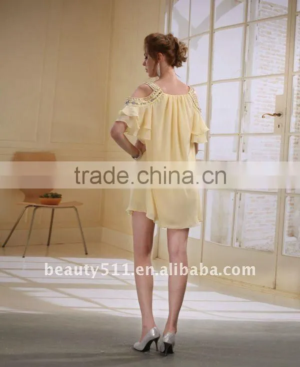 Astergarden New Design Emma Roberts Style Beaded Chiffon Mini Dress AS032-2