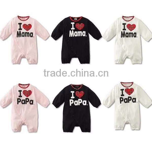 2016 autumn sweet heart long sleeve pure cotton baby girl & boy romper