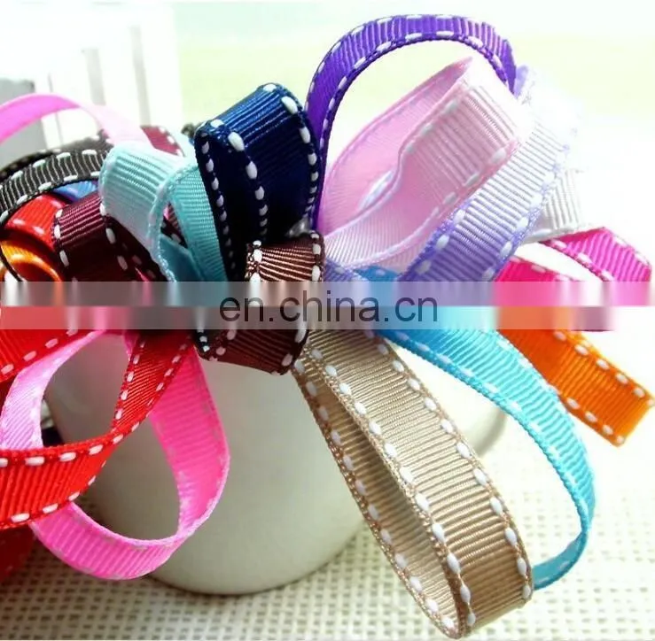 various colours 1cm saddle stitch grosgrain ribbon