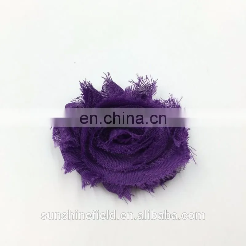 2Inch solid shabby chiffon flower frayed shabby chic flowers,shabby rose trim,lovely rosette chiffon shabby flowers