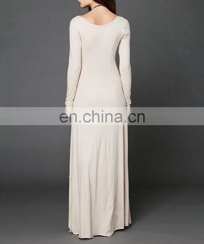 CHEFON Henley pattern elegant long style dresses sale