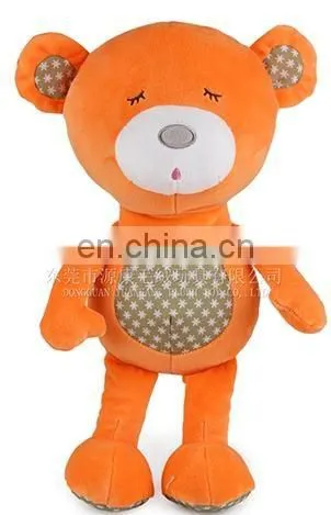 Cute small plush orange teddy bear soft toy dancing bear with bowtie