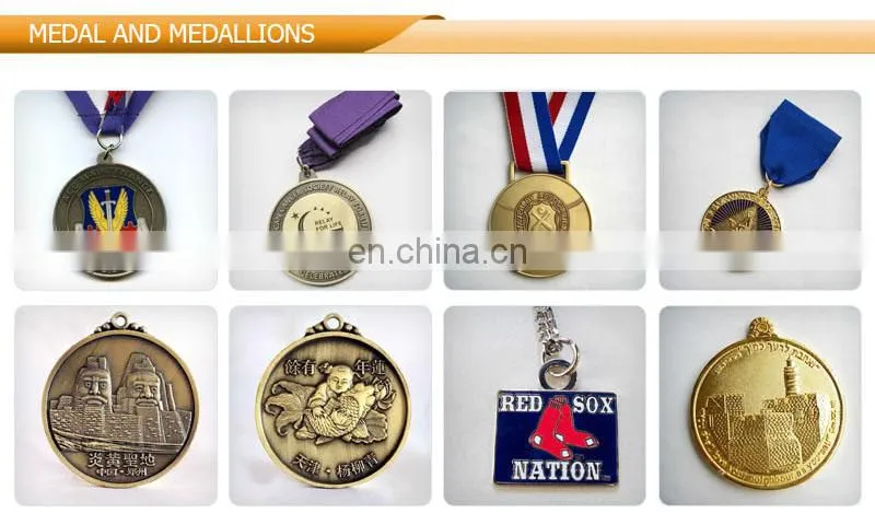 customized high quality sport medal with ribbons