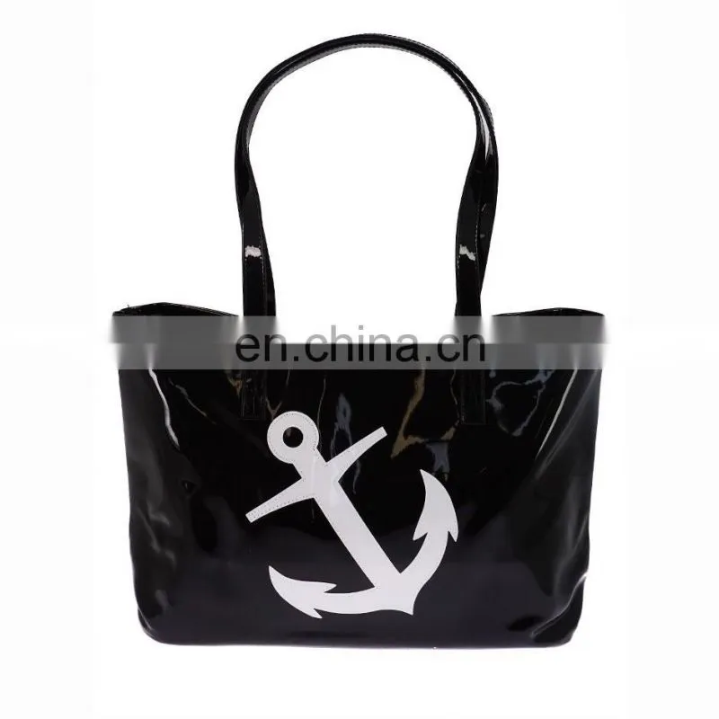 19inch w x 11inch h x 5inch d Sea Life Anchor Vinyl Tote Bag