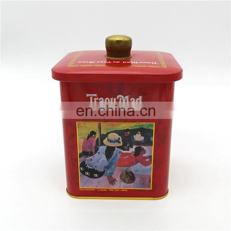 105x105 recycled metal tin cookie container whole sale