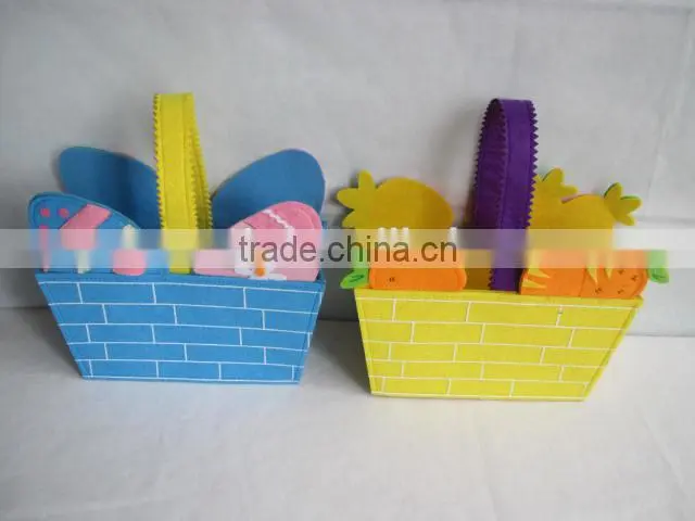 wholesale assorted styles kids play felt basket for easter