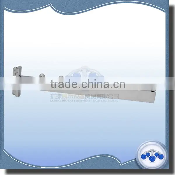 Metal chrome 7 beads display hook for slotted channel