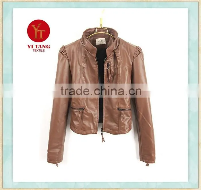 Hot sale women pu jacket 2015 new style