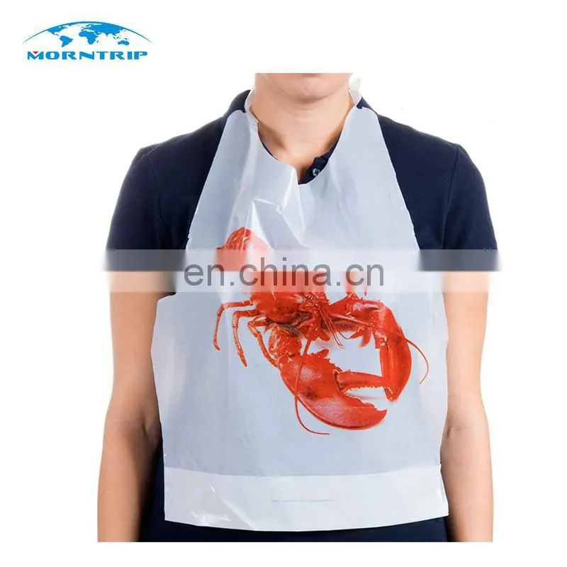 Restaurant Bibs Disposable Plastic+Paper Apron Bibs For Adults