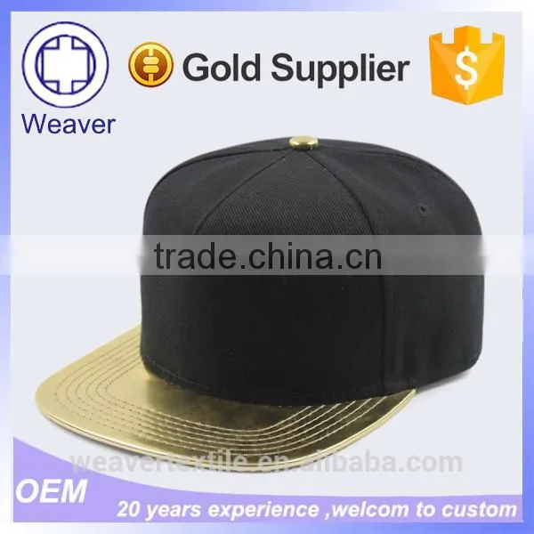 Wholesale 5 Panel Cap Customized Blank Sticker custom Snapback Hats with Leather Brim