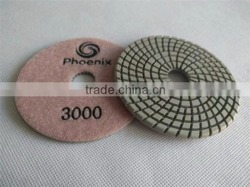 New 7 step wet polishing pads with round edge