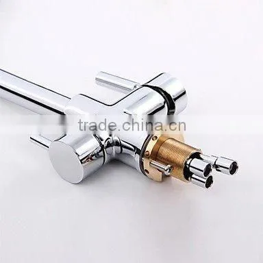 Dual Handle Chrome 3 Way Kitchen Mixer Faucet