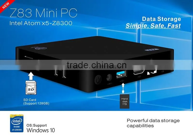 Z83 Intel Atom cherry trail X5-Z8300 Quad Core 2GB RAM 32GB ROM smart tv box