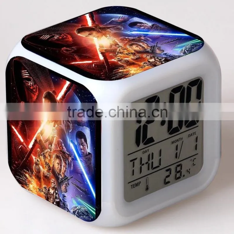 LED Color Change Digital Alarm Clock Projection Sync Thermometer Date Time