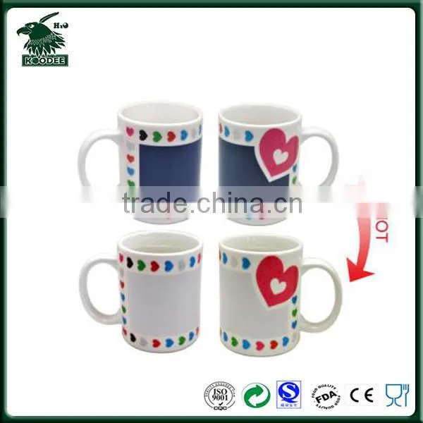 Promotional Mugs Hot Water Color Changing Mug Heat Sensitive Color Changing mugs 300ml Ceramic Mug